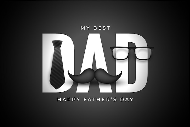 Create happy fathers day design card Free Vector