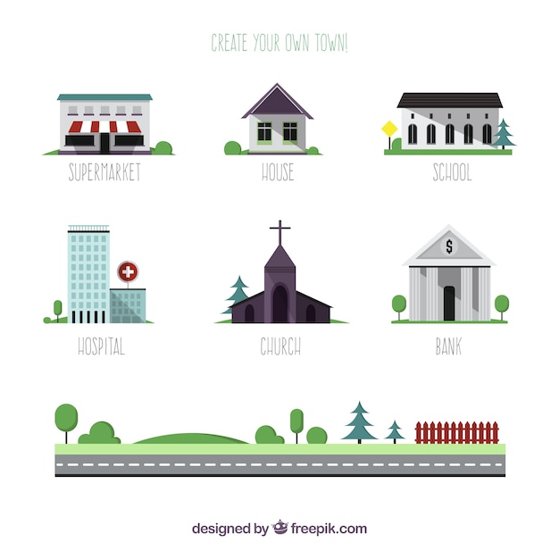 Download Free Vector | Create your own town