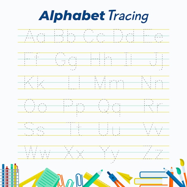 Free Vector | Creative alphabet tracing template