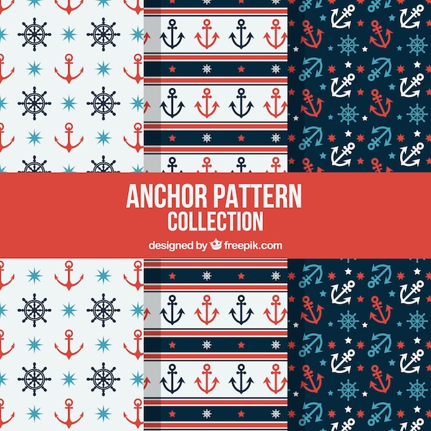 Creative anchor pattern set Vector | Free Download