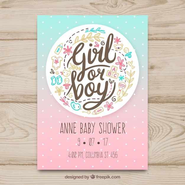 Creative baby shower card template