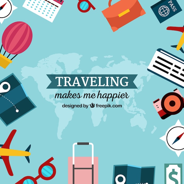 Free Vector | Creative background with travel elements