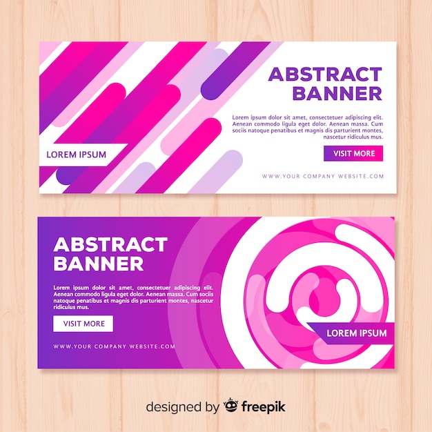 Creative banners with abstract shapes | Free Vector