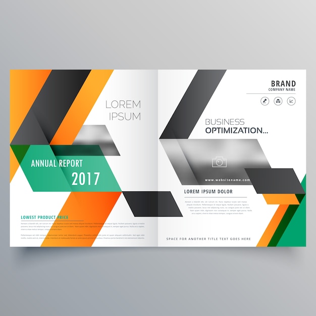 Premium Vector | Creative bifold brochure design template with ...