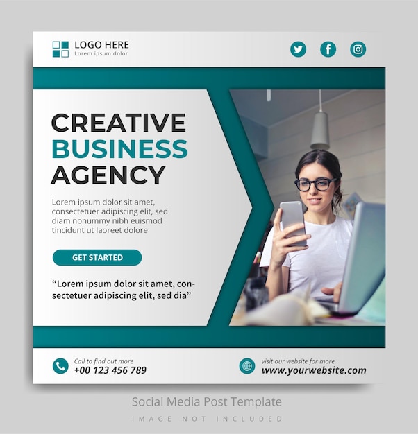 Premium Vector | Creative business agency social media post template