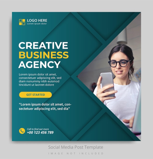 Premium Vector | Creative business agency social media post template