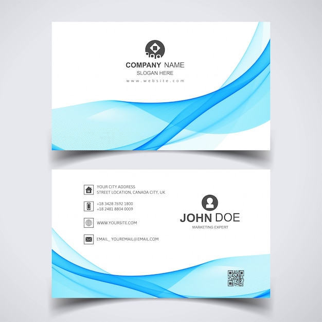 Download Free Creative Business Card With Blue Waves Free Vector Use our free logo maker to create a logo and build your brand. Put your logo on business cards, promotional products, or your website for brand visibility.