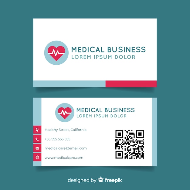 Creative business card with medical concept | Free Vector