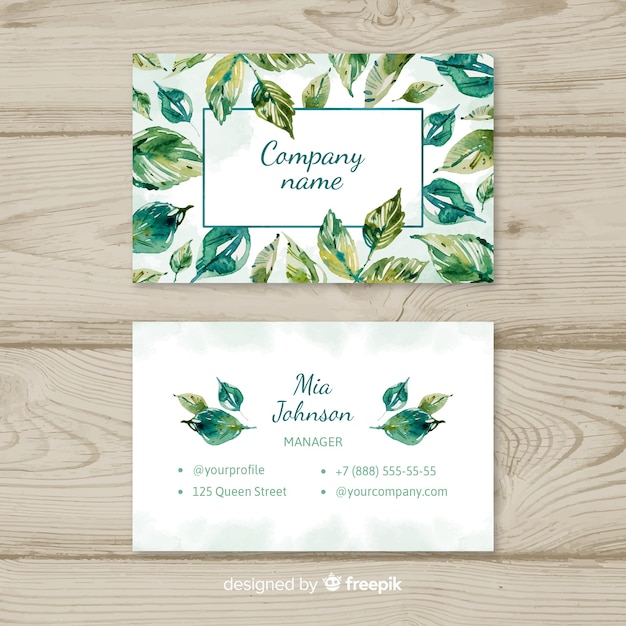 Free Vector | Creative business card with nature concept