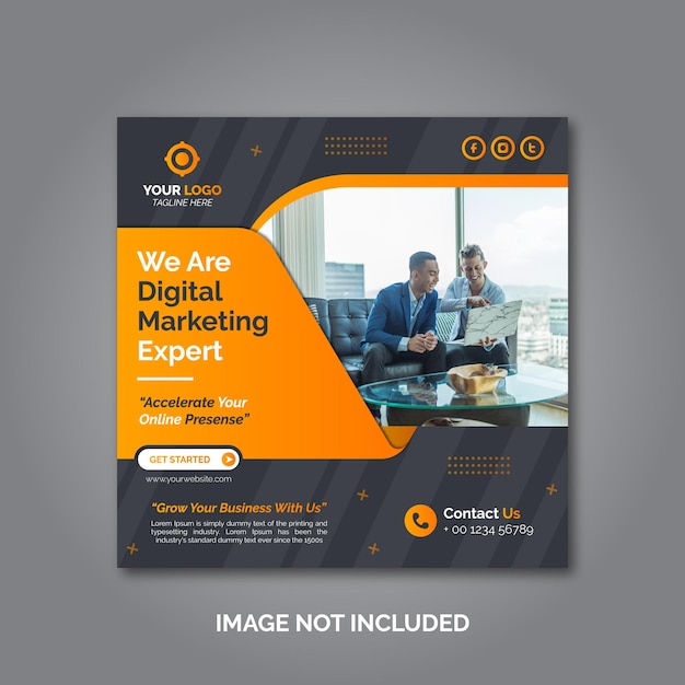 Creative business marketing social media post template Premium Vector