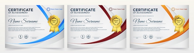 Creative certificate of appreciation award template Premium Vector