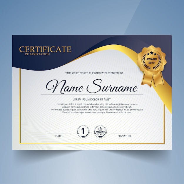 Creative certificate of appreciation award template Vector | Premium ...