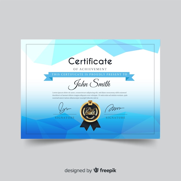 Creative certificate template in abstract style | Free Vector