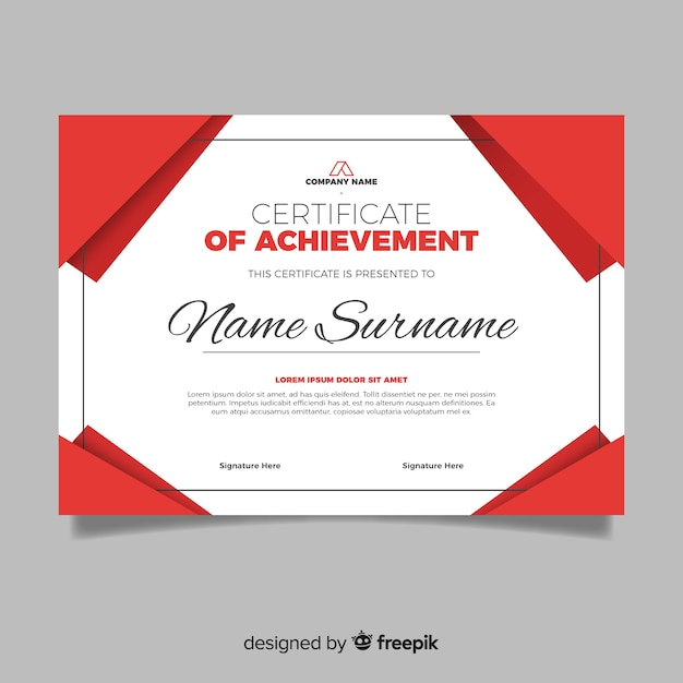 Free Vector | Creative certificate template concept