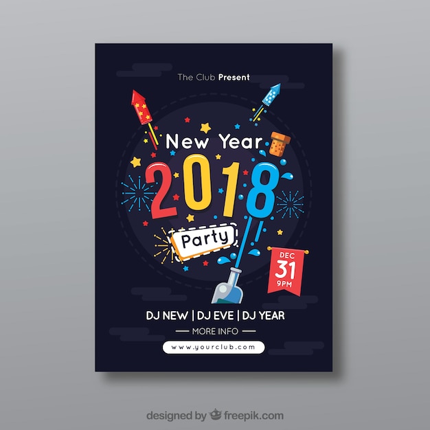 creative new year poster template free