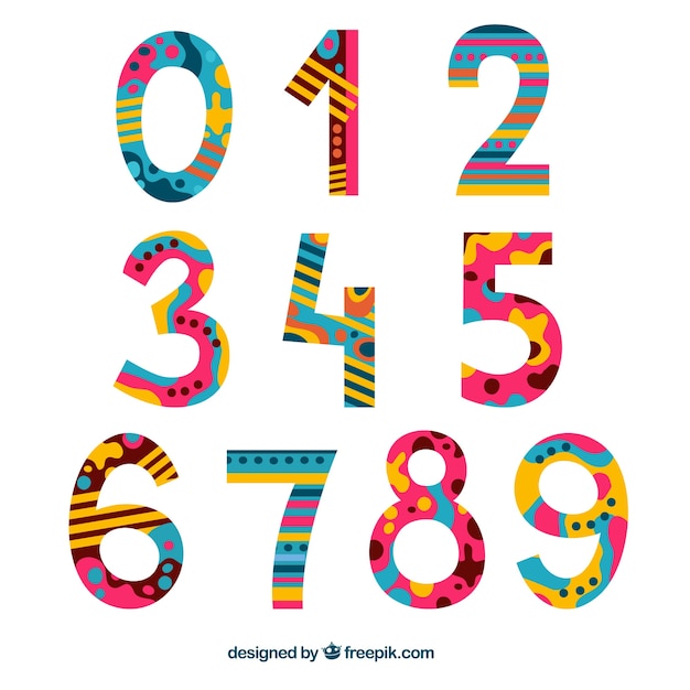 Free Vector | Creative colorful number collection