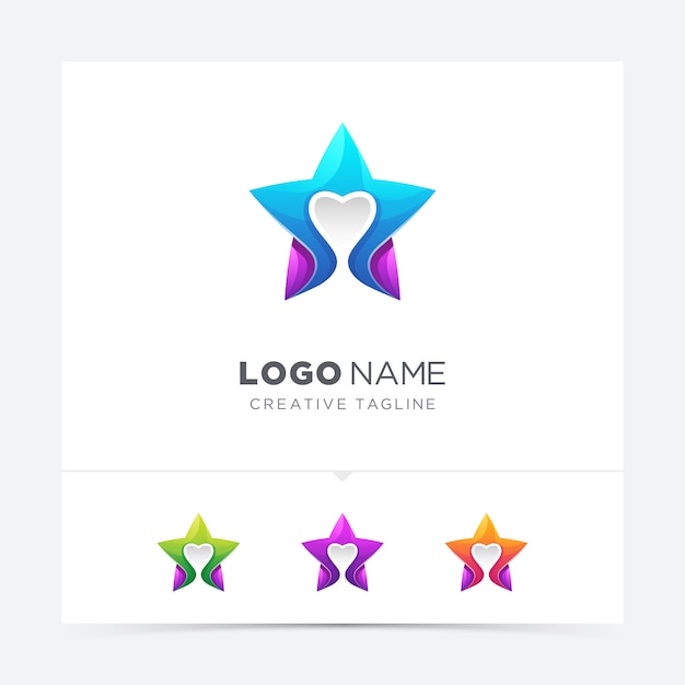 Download Free Creative Colorful Star With Love Logo Premium Vector Use our free logo maker to create a logo and build your brand. Put your logo on business cards, promotional products, or your website for brand visibility.
