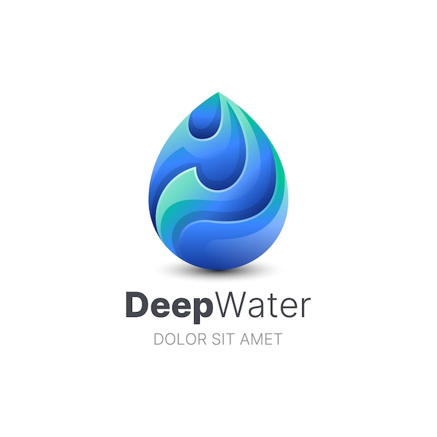 創造的なカラフルな水滴のロゴのテンプレート プレミアムベクター