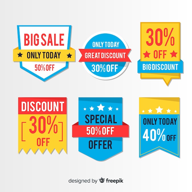 Free Vector | Creative coupon sale label set