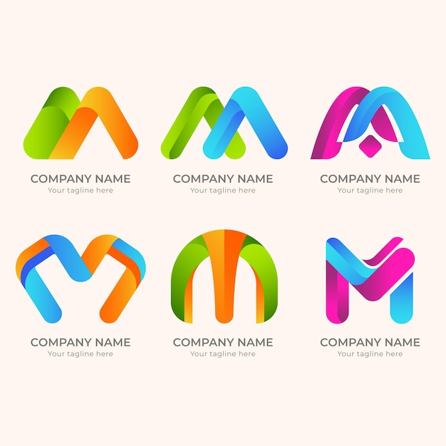 Free Vector | Creative detailed m logos