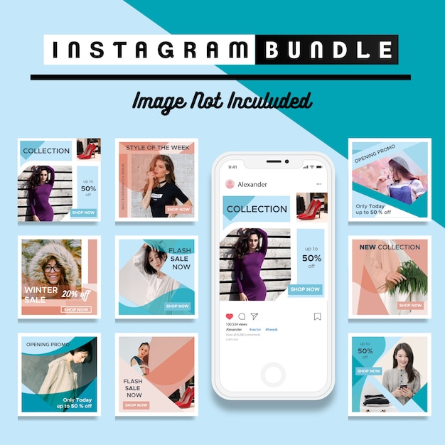 Premium Vector | Creative discount instagram post template