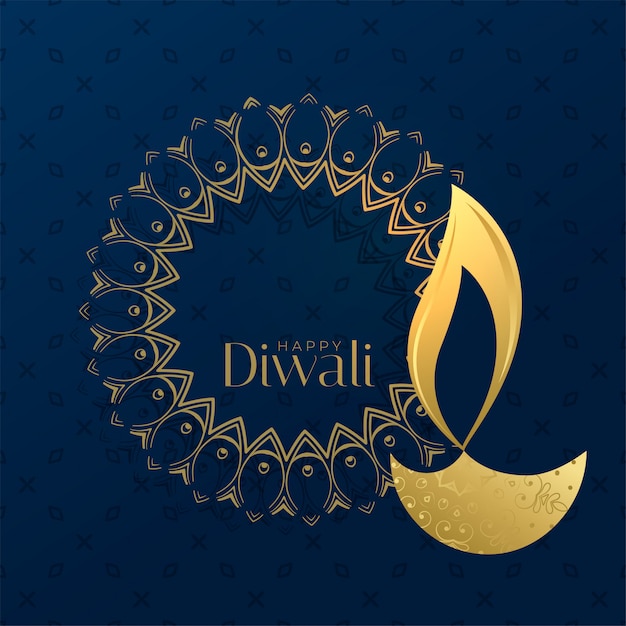 Creative diwali background with diya and text\
space