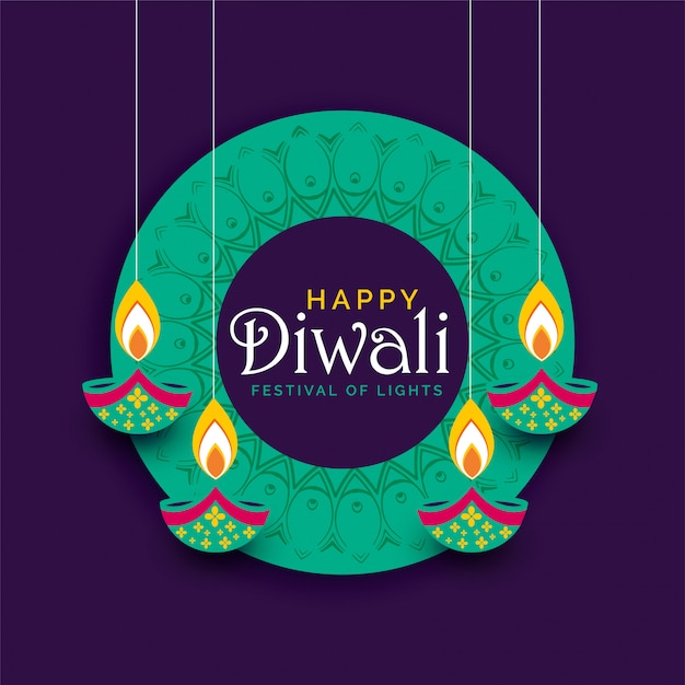 Free Vector Creative Diwali Festival Poster Design Background