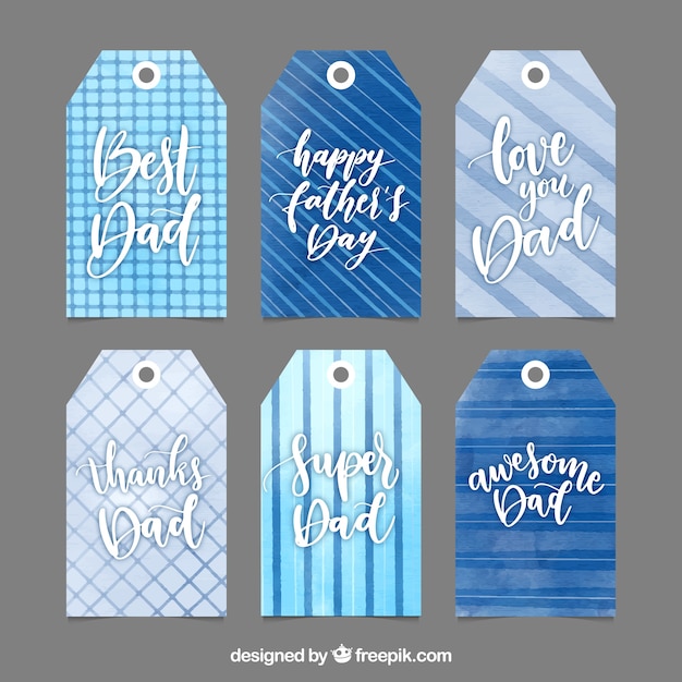 Download Creative fathers day tags Vector | Free Download