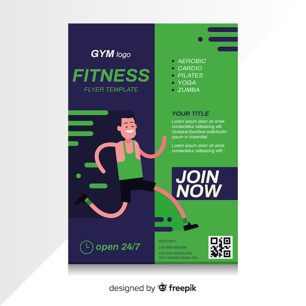 Download Free Creative Fitness Flyer Template Free Vector Use our free logo maker to create a logo and build your brand. Put your logo on business cards, promotional products, or your website for brand visibility.