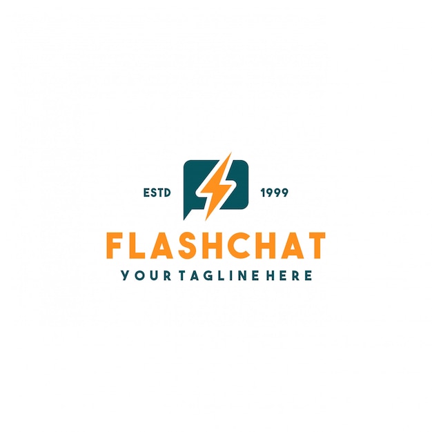 Download Free Creative Flash Chat Logo Design Premium Vector Use our free logo maker to create a logo and build your brand. Put your logo on business cards, promotional products, or your website for brand visibility.