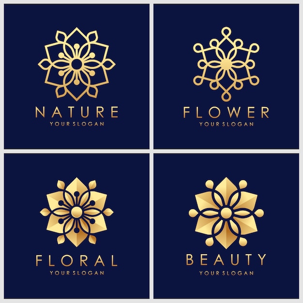 Download Free Creative Golden Flower Logo Designs With Line Art Style Premium Use our free logo maker to create a logo and build your brand. Put your logo on business cards, promotional products, or your website for brand visibility.