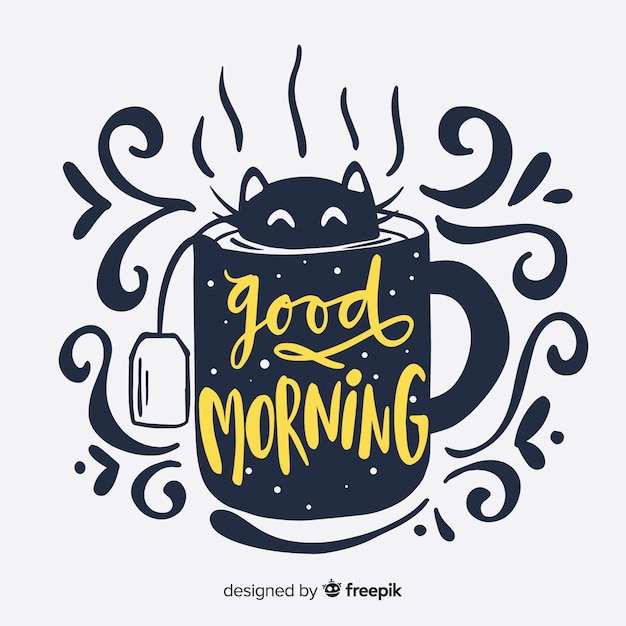 Premium Vector | Creative good morning lettering background