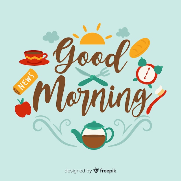 Free Vector | Creative good morning lettering background