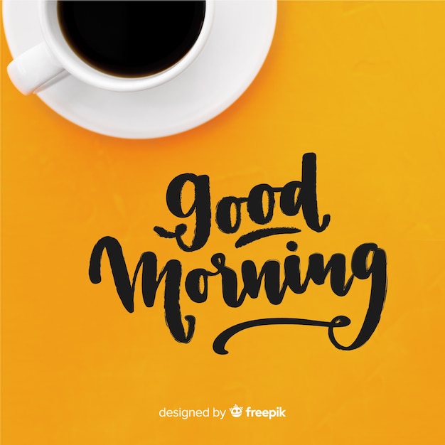 Creative good morning lettering background | Free Vector