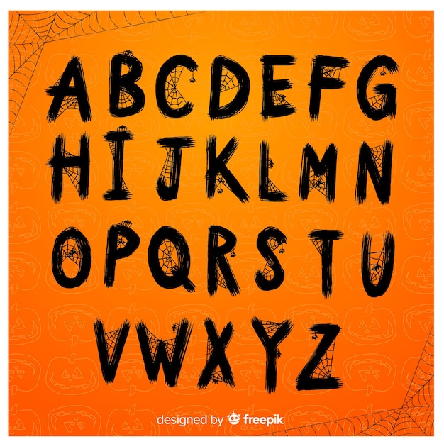 Download Creative halloween alphabet set Vector | Free Download