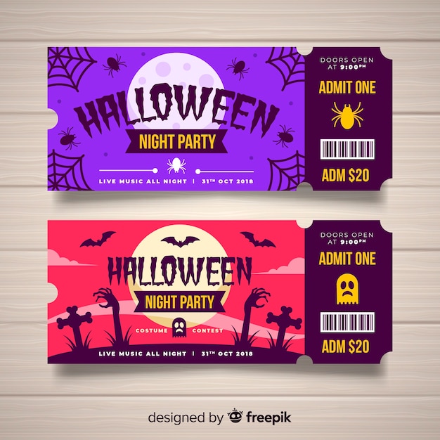 free-vector-creative-halloween-ticket-template