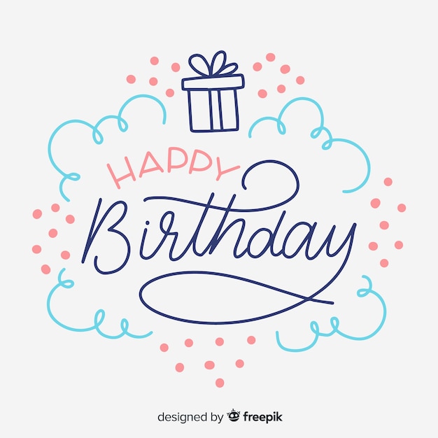 Download Creative happy birthday lettering background Vector | Free ...