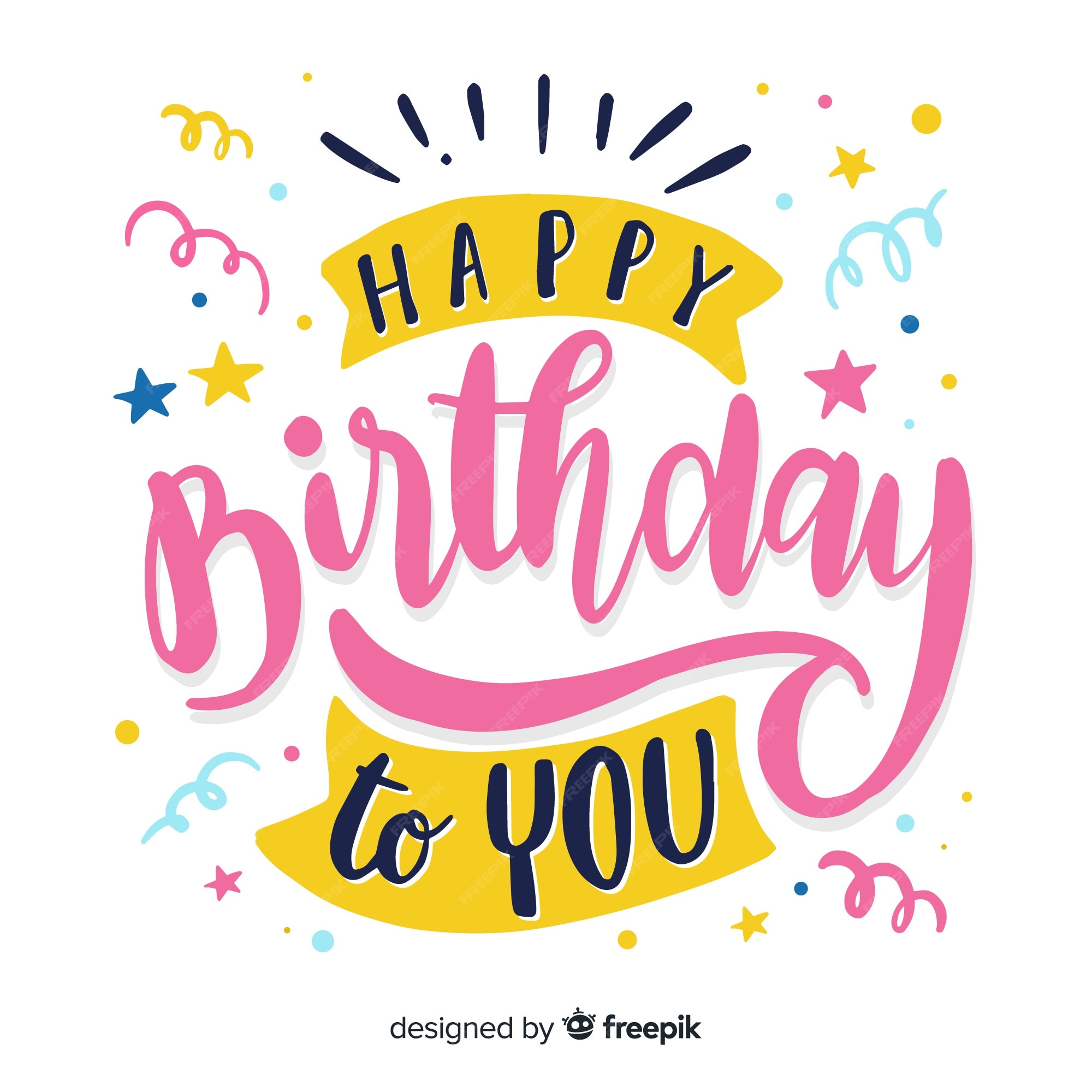 Premium Vector | Creative happy birthday lettering background