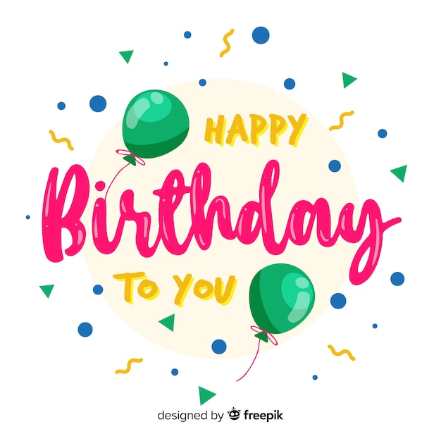 Free Vector | Creative happy birthday lettering concept