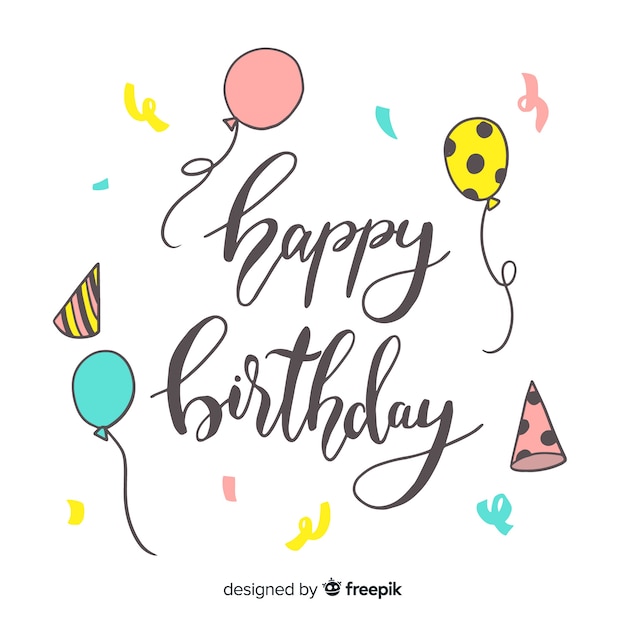 Creative happy birthday lettering concept Vector | Free Download