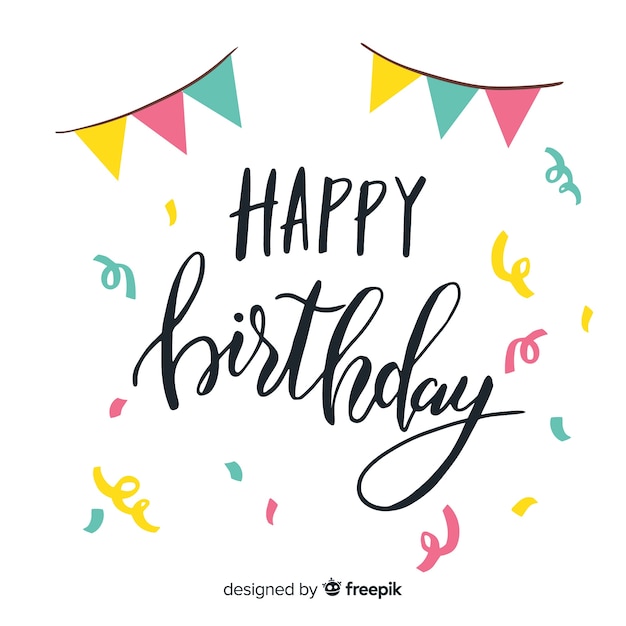 Free Vector | Creative happy birthday lettering concept