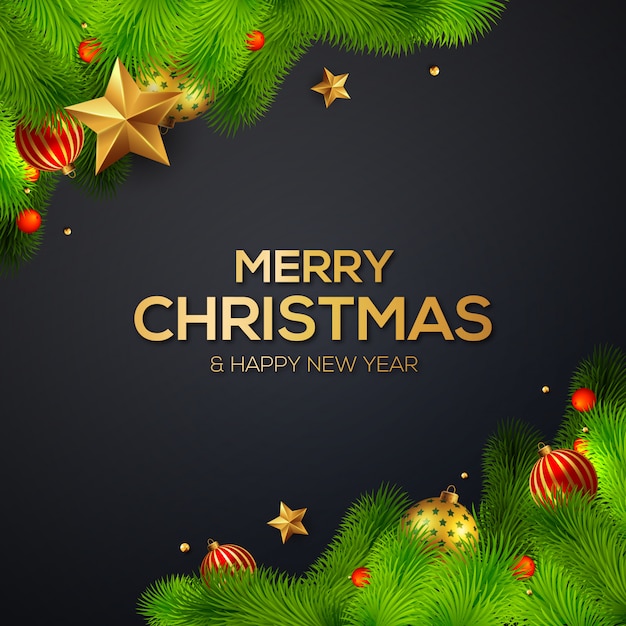 Premium Vector | Creative happy new year and merry christmas tree and ...