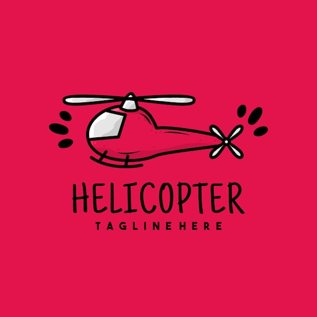 クリエイティブなヘリコプターイラストロゴデザイン プレミアムベクター