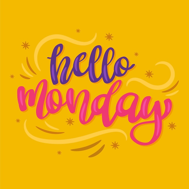 Premium Vector | Creative hello monday lettering