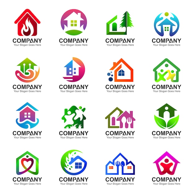 Download Free Creative House Logo Collection Premium Vector Use our free logo maker to create a logo and build your brand. Put your logo on business cards, promotional products, or your website for brand visibility.
