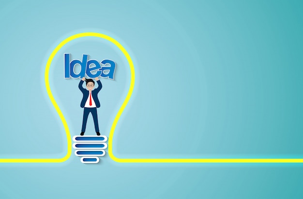 Creative idea light bulb icon Premium Vector