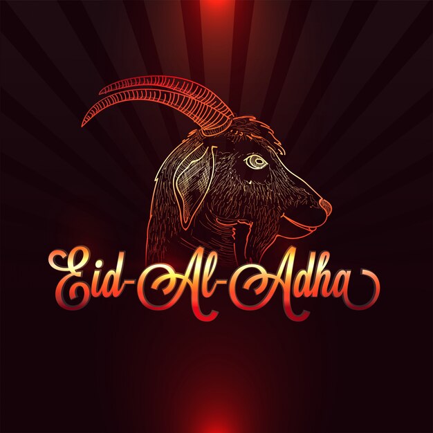 Creative illustration of goat for Eid-Al-Adha celebration 