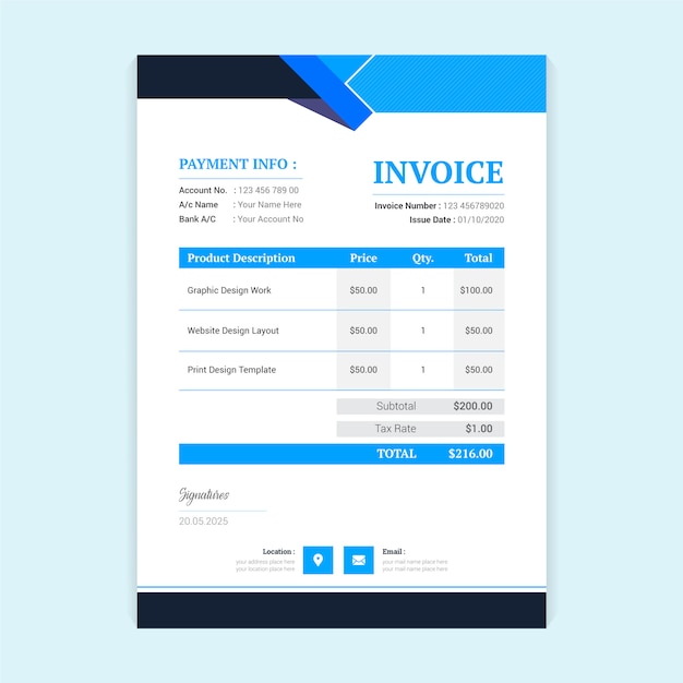 Creative invoice bill template design | Premium Vector