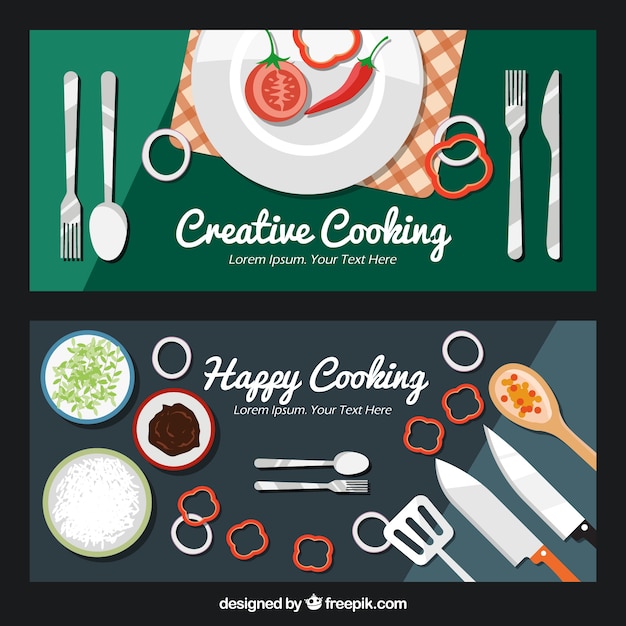 Download Free Creative Kitchen Banners Free Vector Use our free logo maker to create a logo and build your brand. Put your logo on business cards, promotional products, or your website for brand visibility.