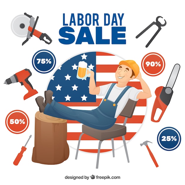 Creative labor day sale background